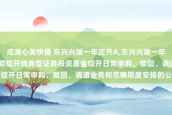 成濑心美快播 东兴兴瑞一年定开A,东兴兴瑞一年定开C: 东兴兴瑞一年按期绽开债券型证券投资基金绽开日常申购、赎回、调遣业务和范畴限度安排的公告