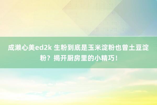 成濑心美ed2k 生粉到底是玉米淀粉也曾土豆淀粉？揭开厨房里的小精巧！