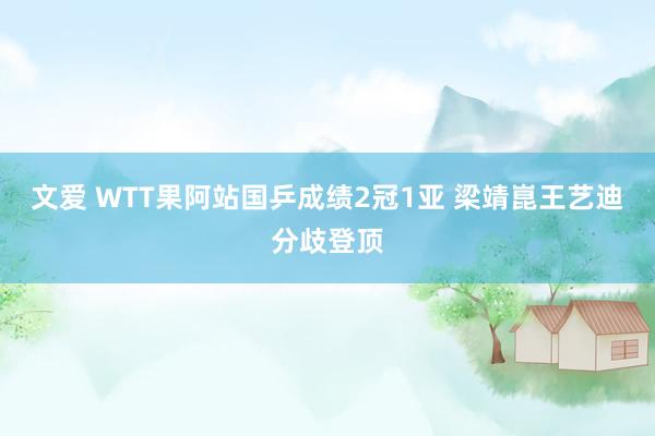 文爱 WTT果阿站国乒成绩2冠1亚 梁靖崑王艺迪分歧登顶
