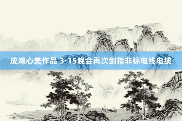 成濑心美作品 3·15晚会再次剑指非标电线电缆