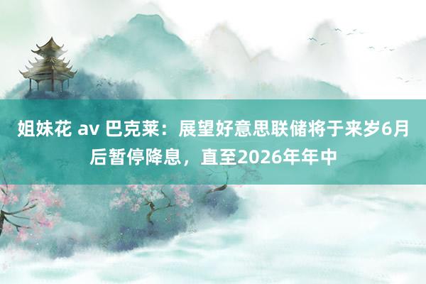 姐妹花 av 巴克莱：展望好意思联储将于来岁6月后暂停降息，直至2026年年中