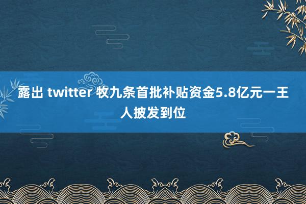 露出 twitter 牧九条首批补贴资金5.8亿元一王人披发到位