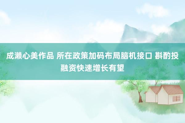 成濑心美作品 所在政策加码布局脑机接口 斟酌投融资快速增长有望