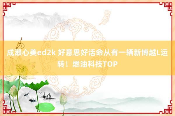 成濑心美ed2k 好意思好活命从有一辆新博越L运转！燃油科技TOP
