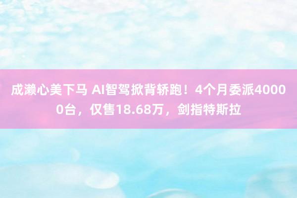 成濑心美下马 AI智驾掀背轿跑！4个月委派40000台，仅售18.68万，剑指特斯拉