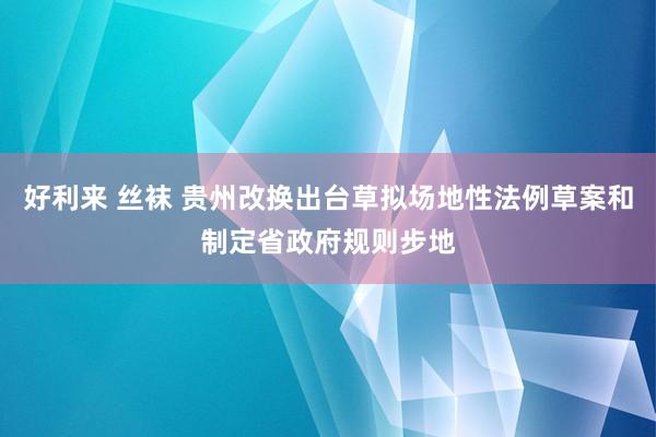 好利来 丝袜 贵州改换出台草拟场地性法例草案和制定省政府规则步地