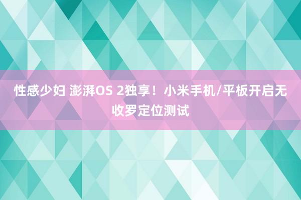 性感少妇 澎湃OS 2独享！小米手机/平板开启无收罗定位测试