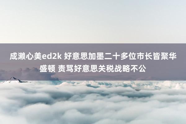 成濑心美ed2k 好意思加墨二十多位市长皆聚华盛顿 责骂好意思关税战略不公