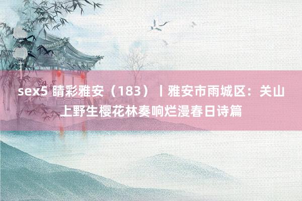 sex5 睛彩雅安（183）丨雅安市雨城区：关山上野生樱花林奏响烂漫春日诗篇