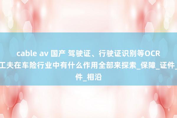 cable av 国产 驾驶证、行驶证识别等OCR识别工夫在车险行业中有什么作用全部来探索_保障_证件_相沿