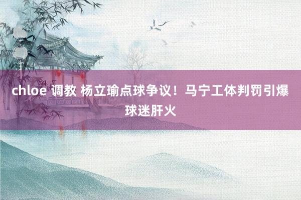 chloe 调教 杨立瑜点球争议！马宁工体判罚引爆球迷肝火