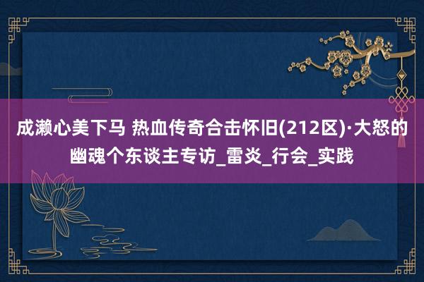成濑心美下马 热血传奇合击怀旧(212区)·大怒的幽魂个东谈主专访_雷炎_行会_实践
