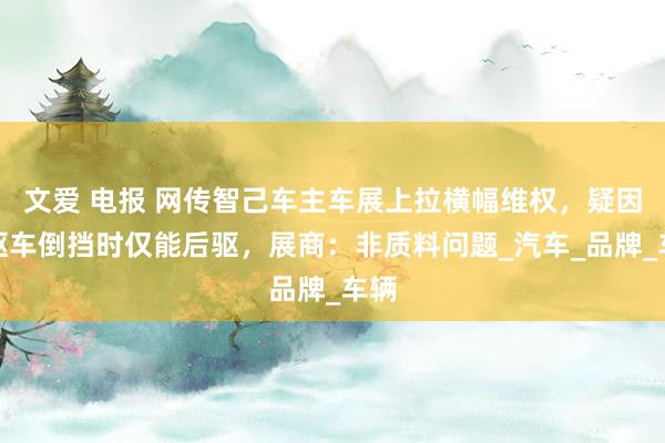 文爱 电报 网传智己车主车展上拉横幅维权，疑因四驱车倒挡时仅能后驱，展商：非质料问题_汽车_品牌_车辆