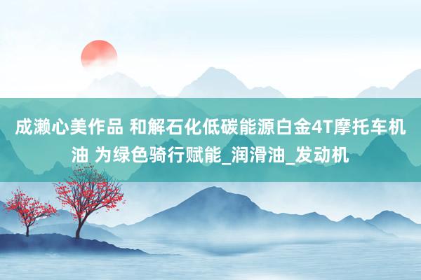 成濑心美作品 和解石化低碳能源白金4T摩托车机油 为绿色骑行赋能_润滑油_发动机