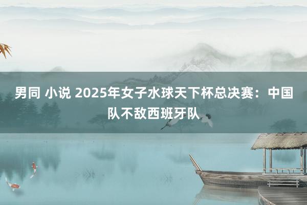 男同 小说 2025年女子水球天下杯总决赛：中国队不敌西班牙队
