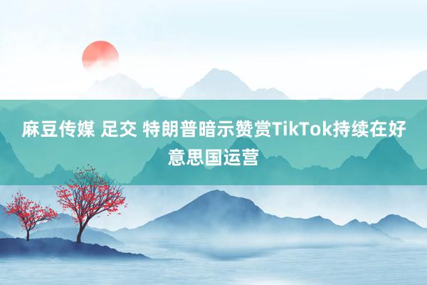 麻豆传媒 足交 特朗普暗示赞赏TikTok持续在好意思国运营