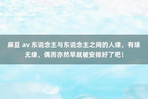 麻豆 av 东说念主与东说念主之间的人缘，有缘无缘，偶而亦然早就被安排好了吧！