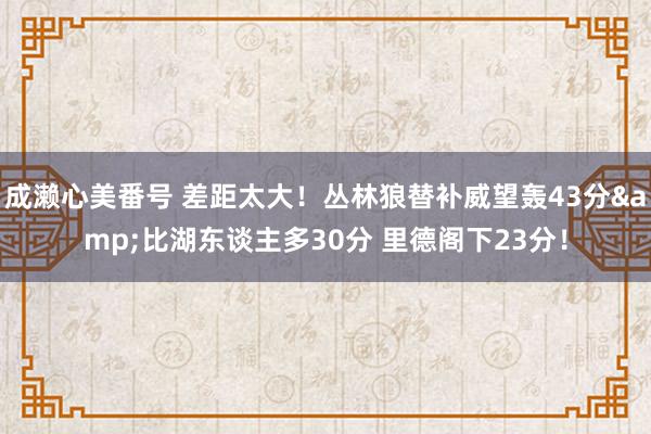 成濑心美番号 差距太大！丛林狼替补威望轰43分&比湖东谈主多30分 里德阁下23分！