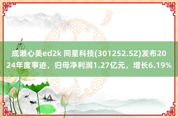 成濑心美ed2k 同星科技(301252.SZ)发布2024年度事迹，归母净利润1.27亿元，增长6.19%